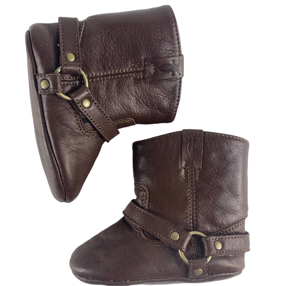 Frye Infant Baby Leather Harness Booties Size 2M